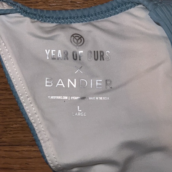 Year of Ours Ribbed Blue Sports Bra Size L NWOT - Picture 2 of 4